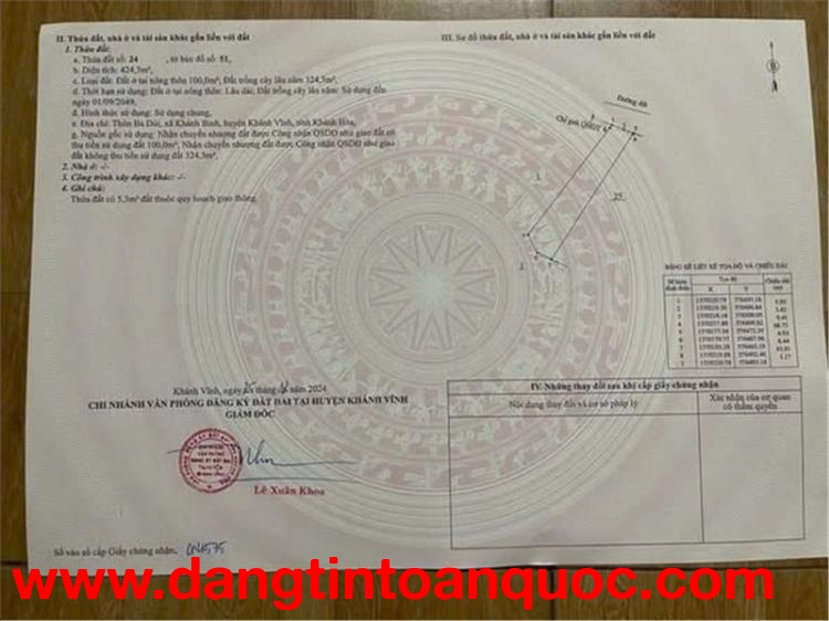 ĐẤT ĐẸP – GIÁ TỐT – CHÍNH CHỦ CẦN BÁN ĐẤT tại Xã Khánh Bình, huyện Khánh Vĩnh, tỉnh Khánh Hòa.