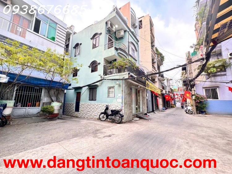 BÁN NHÀ 3 TẦNG MẶT TIỀN HẺM XE TẢI Đ.HAI BÀ TRƯNG, QUẬN 3 - DT 64M2 - NHÀ 2 MT TRƯỚC SAU THOÁNG- 093