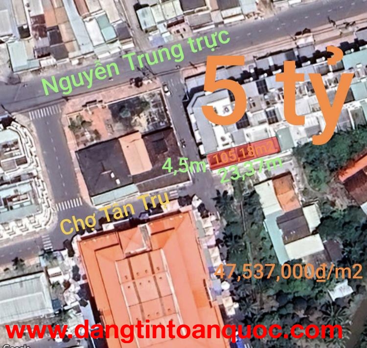 Bán nhà phố mặt tiền trung tâm chợ xã Tân Trụ giá chỉ 5 tỷ