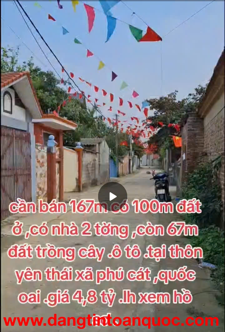 Cần bán 167m² đất đã có sẵn nhà 2 tầng,ô tô đỗ cửa tại Yên Thái, Phú Cát, Quốc Oai,HN