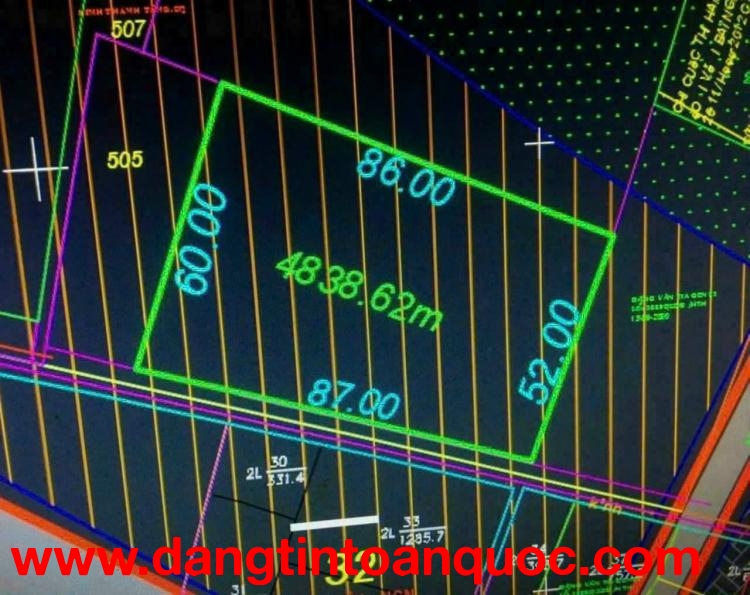 ĐẤT (87X60) X. TÂN AN HỘI – NGANG KHỦNG 87M – CHỈ 1,2TR/M², CỦ CHI