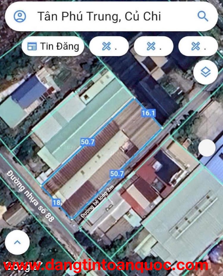 KHO MT ĐƯỜNG 88 – 850M² – GẦN BV XUYÊN Á, TÂN PHÚ TRUNG – GIÁ CHỈ 8 TỶ
