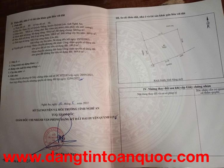 ĐẤT ĐẸP – GIÁ TỐT– CHÍNH CHỦ CẦN BÁN LÔ ĐẤT 2 MẶT TIỀN Tại Xã Quỳnh Thắng, Huyện Quỳnh Lưu, Nghệ An