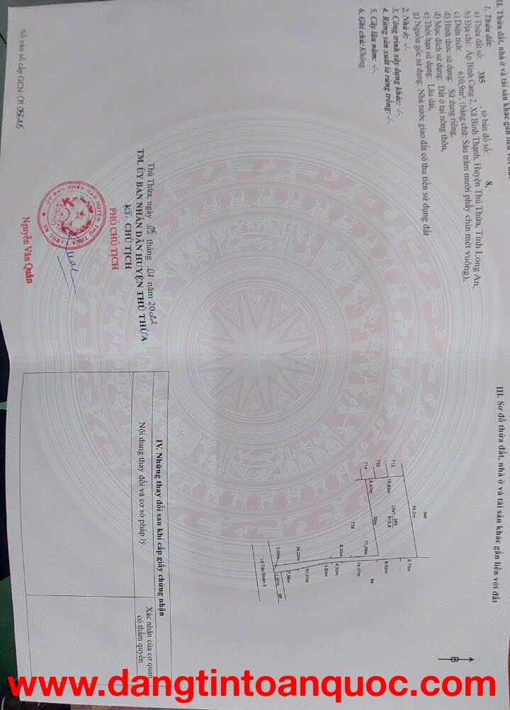 HIẾM CÓ! 1052M2 ĐẤT FULL THỔ CƯ - GIÁP RANH PHƯỜNG LONG AN - SỔ RIÊNG CHÍNH CHỦ. LHCC-0985097468