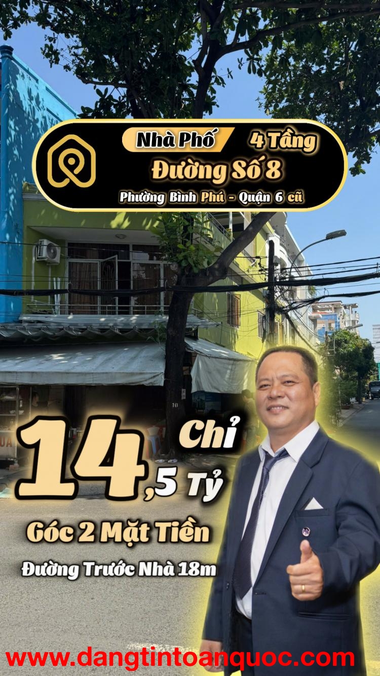 ???? NHÀ 4 TẦNG GÓC 2 MẶT TIỀN BÌNH PHÚ QUẬN 6 - TÌM NHÀ PHỐ - TIMNHAPHO.VN