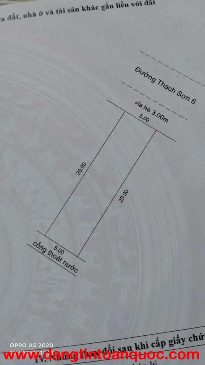 Bán đất đường THẠCH SƠN 6 - trục thông vào chung cư Ecohome