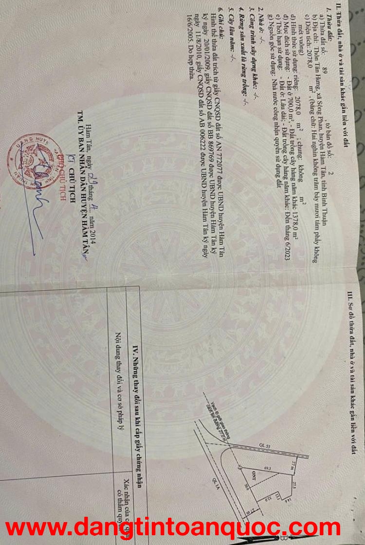 CHÍNH CHỦ BÁN NHÀ XƯỞNG 2 MẶT TIỀN – VỊ TRÍ ĐẸP HÀM TÂN, BÌNH THUẬN