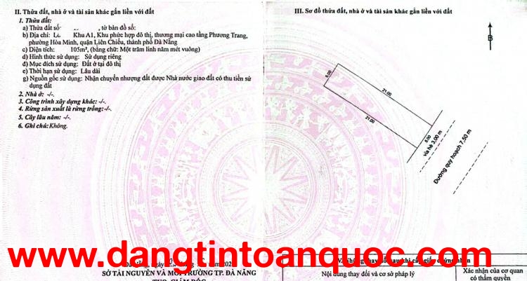 Bán đất đường Trần Minh Tông - DT 105m2 - Đông Nam - Hàng Hiếm