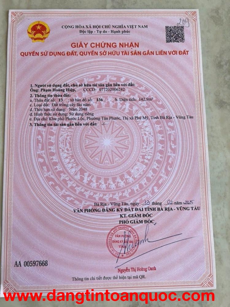 ĐẤT ĐẸP - ĐẦU TƯ SINH LỜI - Cần Bán Đất 2 Mặt Tiền Đường S - Tân Phước, Phú Mỹ, HCM