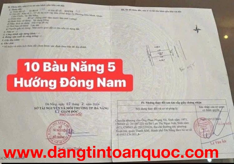 ????????Bán đất đường Bàu Năng 5 - Sát Lý Thái Tông
