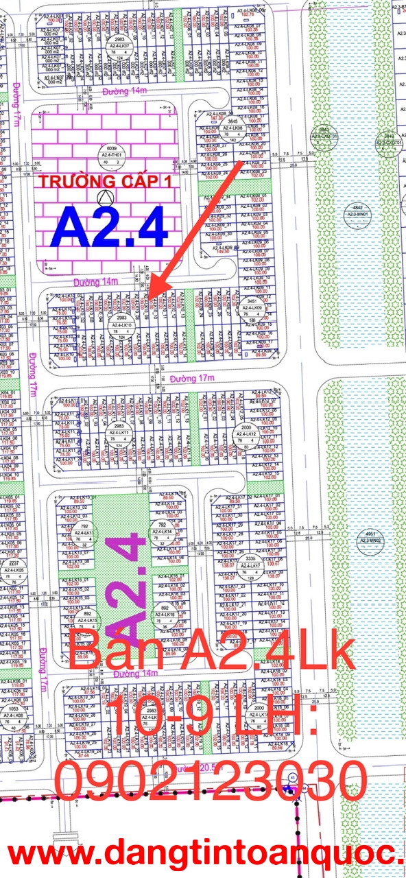 Bán liền kề khu đô thị thanh Hà, Phú Lương, Hà Đông  A2.4 Lk 10-9 nhìn trường học DT 100m2 MT 5m hướ