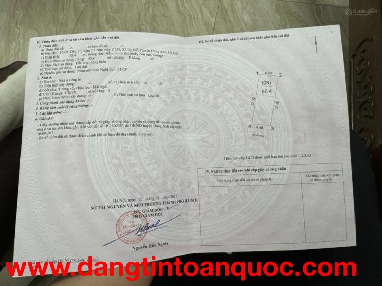 Bán 55.4m2 đất Z153 Đông Anh - đường ô tô tránh