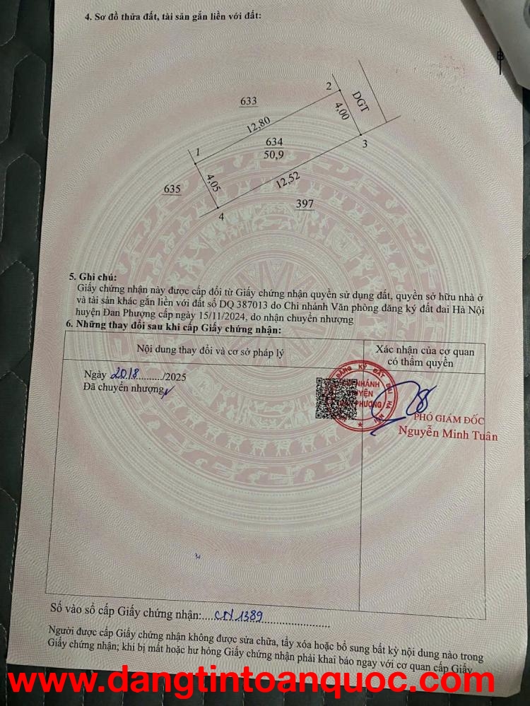 50,9m đất tại Trung Châu _ Liên Minh _ Hà Nội????.