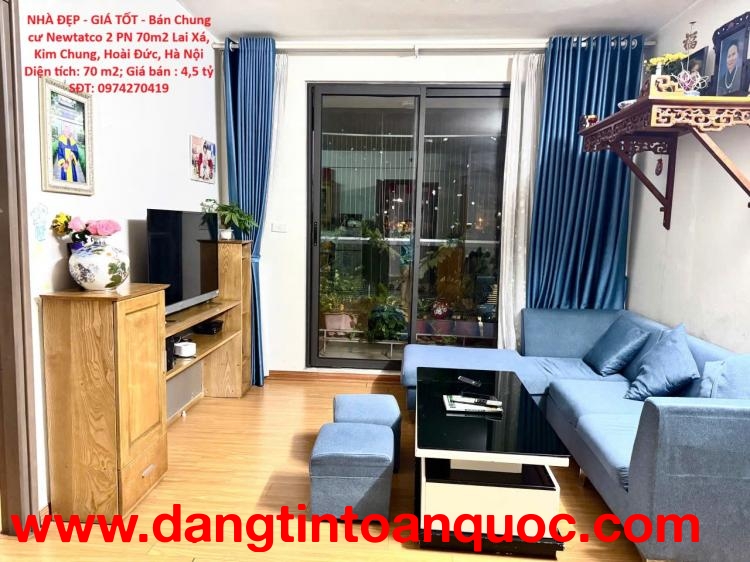 NHÀ ĐẸP - GIÁ TỐT - Bán Chung cư Newtatco 2 PN 70m2 Lai Xá, Kim Chung, Hoài Đức, Hà Nội
