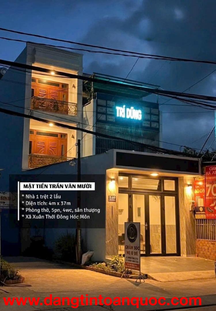 Bán nhà Mặt tiền Trần Văn Mười, Xuân Thới Thượng (nay là xã Bà Điểm- TP.HCM )