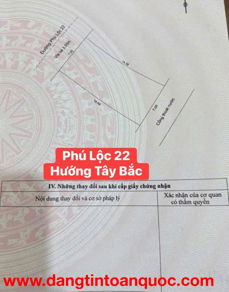 ????????Bán đất đường 7,5m Phú Lộc 22 - sát biển -ngang 7m xây căn hộ OK