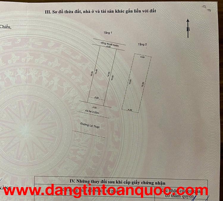 Bán nhà 2 tầng đường 7,5m Lê Thạch - Trục đường kinh doanh