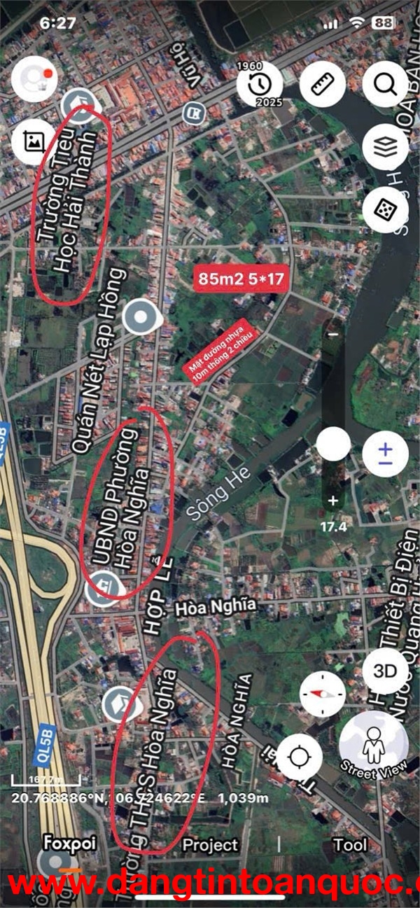 Lô đất 90m2 đường nhựa 10m thông Hòa Nghĩa - Dương Kinh -  ZALO 0567 222 555