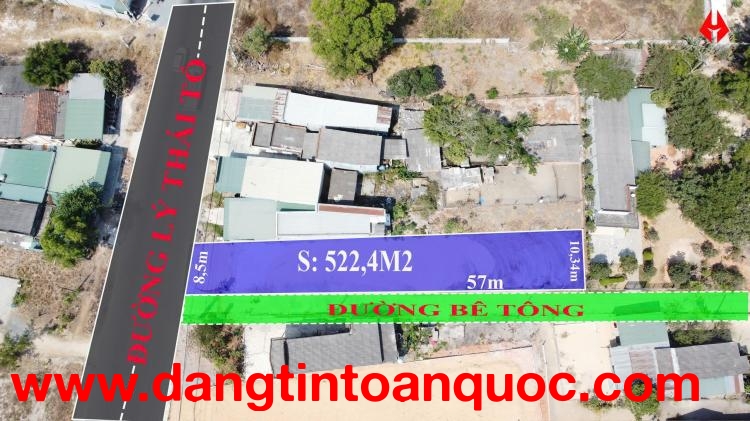 Bán 522m2 đất thổ cư Đường Lý Thái Tổ, Tân Tiến, LaGi giá ngộp 3.8 tỷ
