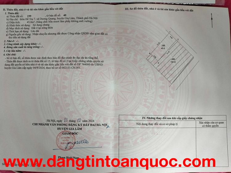 CHÍNH CHỦ BÁN 45 M2 ĐỀ TRỤ - THUẬN AN, GIÁ CHỈ 2.5 TỶ, LH 0985865658