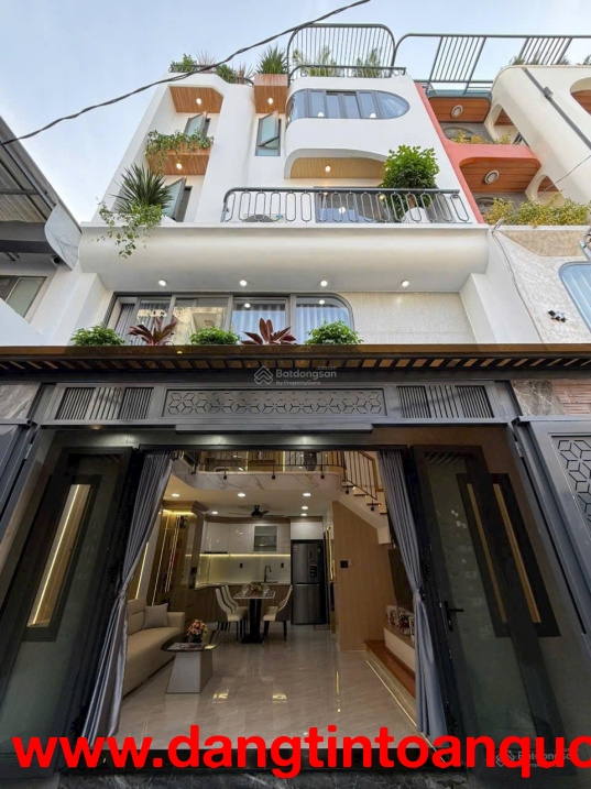 Nhà mới đẹp thang máy HXH nguyễn oanh P17 gv 5.8*8.5 kết cấu 5 tầng thang máy giá 9 tỷ