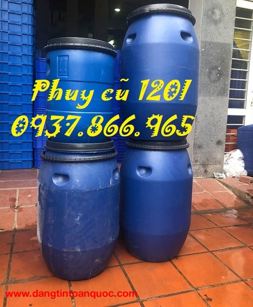Phuy cũ, thùng phuy ,phuy nhựa cũ 120l, phuy 220l