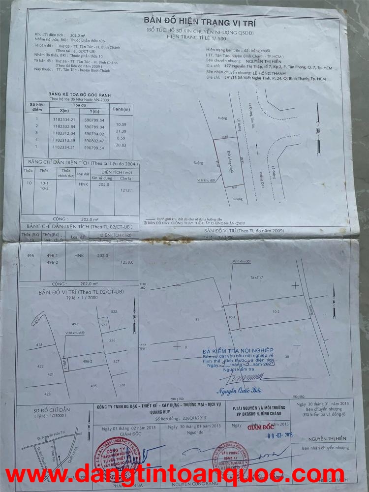 ĐẤT MẶT TIỀN – GIÁ TỐT – CHÍNH CHỦ BÁN ĐẤT TRUNG TÂM đường Tân Túc, huyện Bình Chánh, TP.HCM