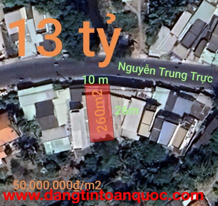 Bán đất thổ cư mặt tiền Nguyễn Trung Trực giá 13 tỷ