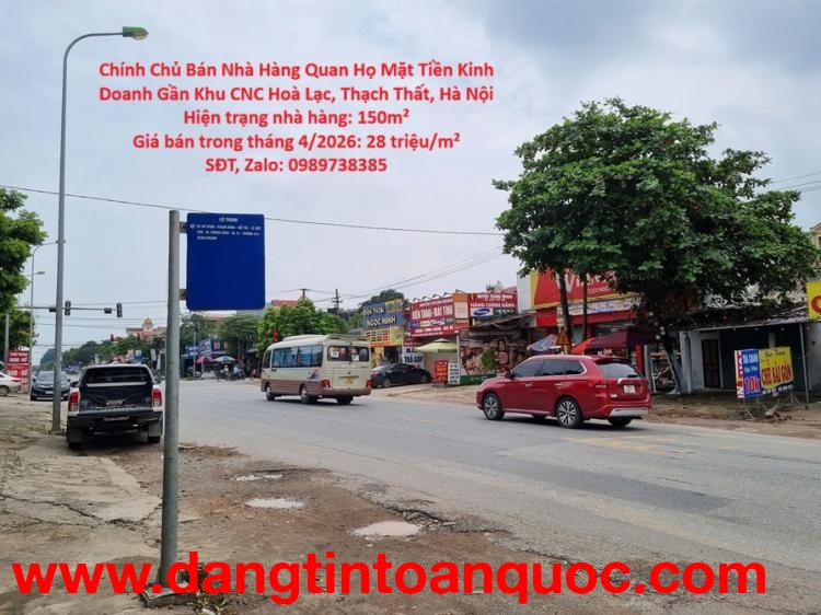 Chính Chủ Bán Nhà Hàng Quan Họ Mặt Tiền Kinh Doanh Gần Khu CNC Hoà Lạc, Thạch Thất, Hà Nội