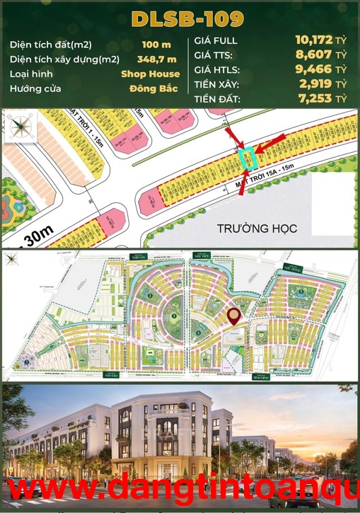 ???? SHOPHOUSE 4 TẦNG – DLSB-109  ĐẠI LỘ SAO BĂNG 30M – VINHOMES GOLDEN CITY