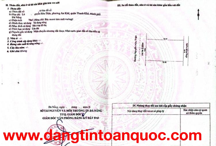 Bán đất đường Nguyễn Hữu Thận - Khu quân đội A32