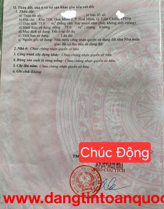 ????????Bán đất đường Chúc Động - Gần Hồ Tùng Mậu