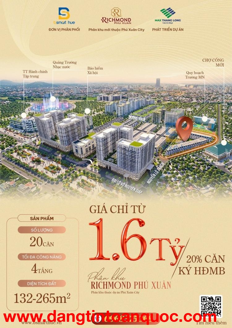 ✨ CHÍNH THỨC CÔNG BỐ GIÁ DỰ KIẾN RICHMOND PHÚ XUÂN  – ĐỘC QUYỀN 20 CĂN THƯƠNG MẠI GIAI ĐOẠN 1! ✨