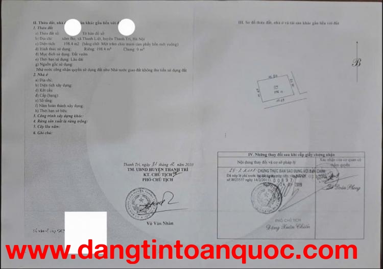 HẾT Q1 – CHÍNH CHỦ CẦN BÁN 190m² ĐẤT VƯỜN – XÃ THANH LIỆT, HUYỆN THANH TRÌ, HÀ NỘI CHỈ 100TR/M2