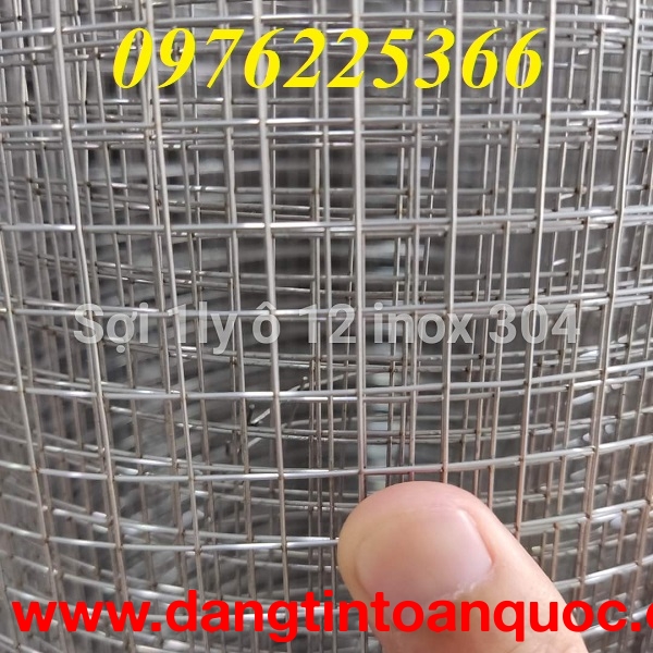 Lưới hàn inox ô 12x12 sợi 1mm