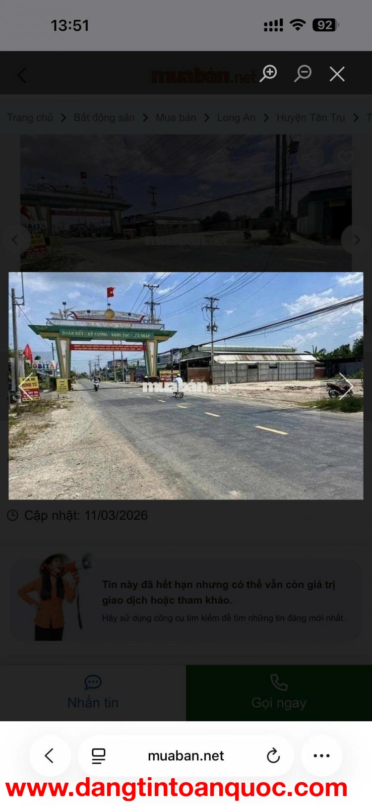 Bán Đất mặt tiền Đường DT833 Giá 10,5tỷ(còn thương lượng), 1862,92m2(962.9m2 đất thổ cư).