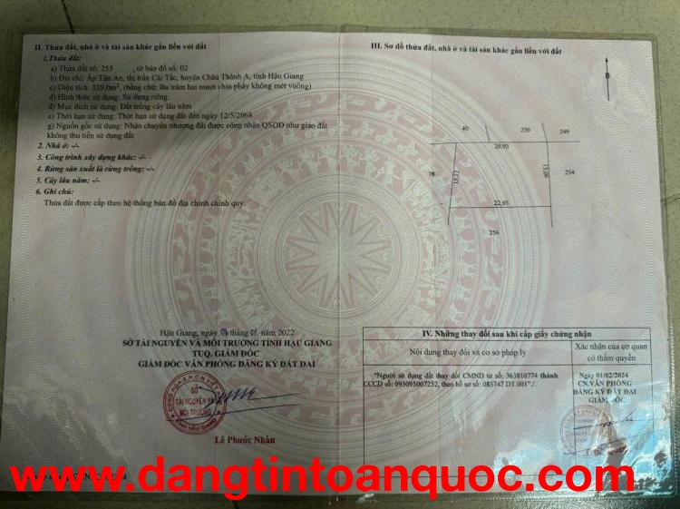 ĐẤT ĐẸP – GIÁ TỐT – CHÍNH CHỦ CẦN BÁN ĐẤT Thị Trấn Cái Tắc, Châu Thành A, Hậu Giang