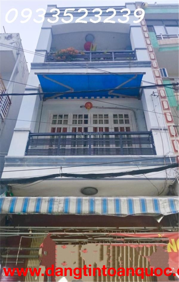 Giảm sâu - Nhà 4 tầng 65.2m2 ngay chợ đêm Hạnh Thông Tây đường 8m, vỉa hè 4m kinh doanh chỉ 9,99 tỷ