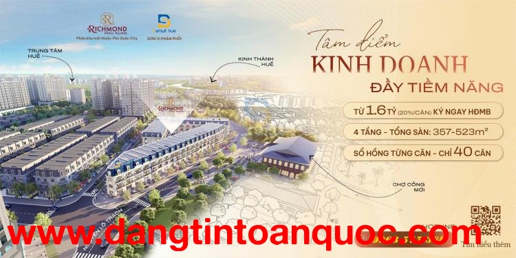 RICHMOND PHÚ XUÂN CITY (ĐỐI DIỆN CHỢ CỐNG MỚI) - ĐẶC QUYỀN DÀNH RIÊNG CHO 20 QUÝ KH ĐẦU TIÊN TẠI TP 