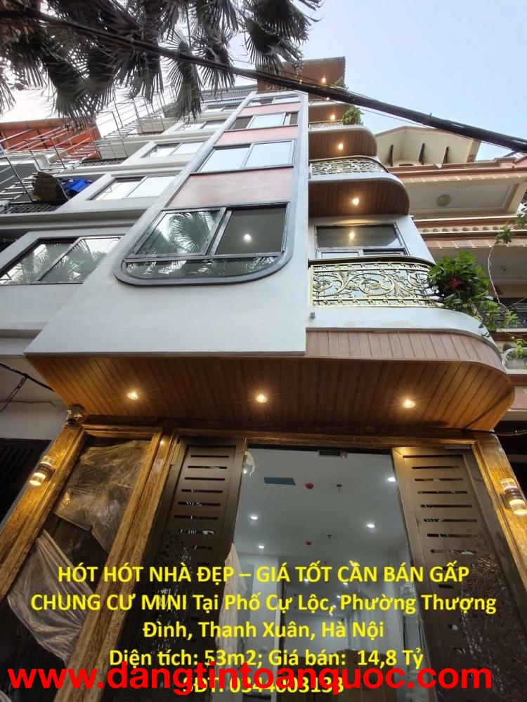 HÓT HÓT NHÀ ĐẸP – GIÁ TỐT CẦN BÁN GẤP CHUNG CƯ MINI Tại Phường Thượng Đình, Thanh Xuân, Hà Nội