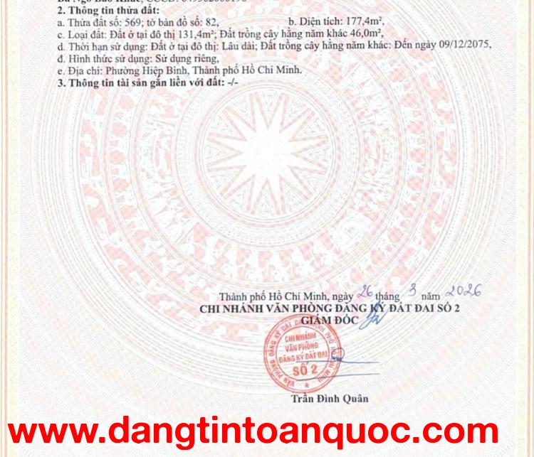 Bán Lô Đất diện tích khủng 177m2 tại 505/33 Quốc Lộ 13 cách cổng Vạn Phúc chỉ 200m