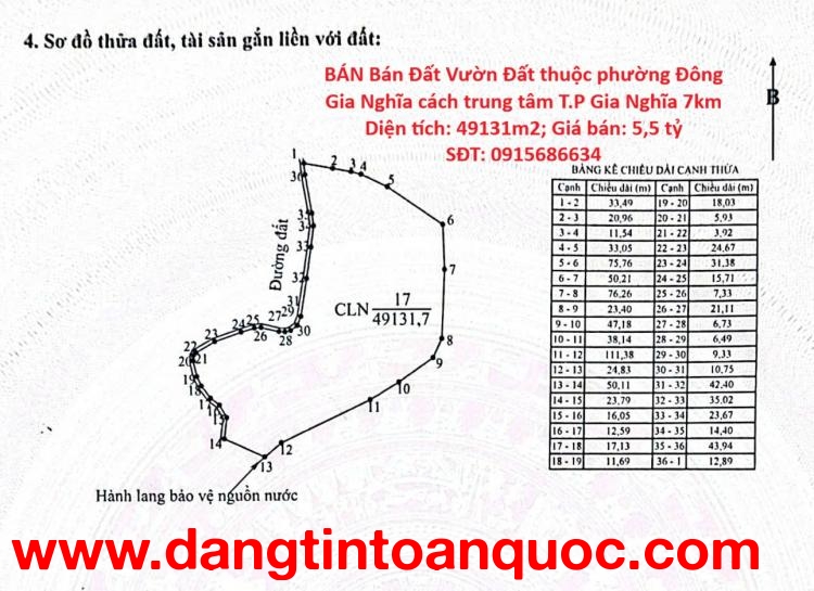 BÁN Bán Đất Vườn Đất thuộc phường Đông Gia Nghĩa cách trung tâm T.P Gia Nghĩa 7km
