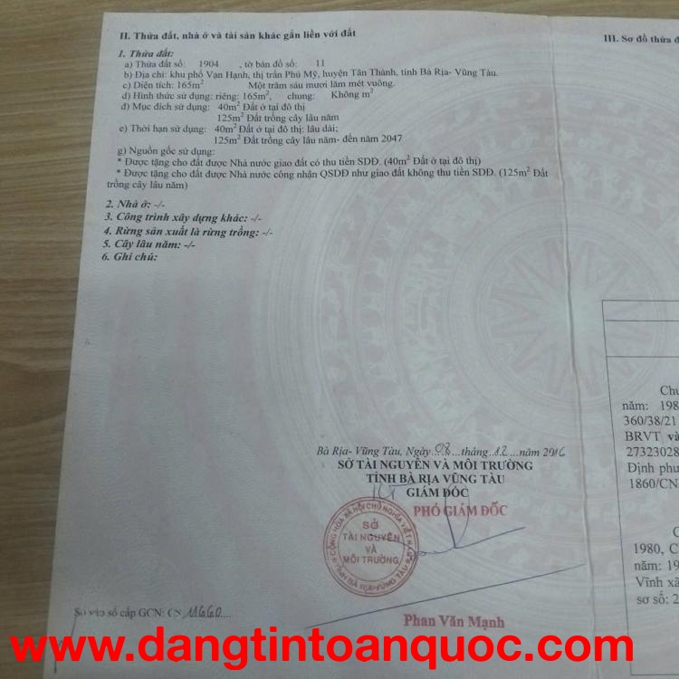 CHÍNH CHỦ Cần Bán Nhanh Lô Đất Khu phố Vạn Hạnh , Đường Tuệ Tĩnh, Phường Phú Mỹ, HCM