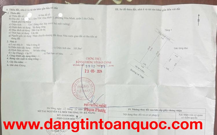 Bán nhà C4 Gác lửng đường LÊ THIỆT – SÁT BIỂN