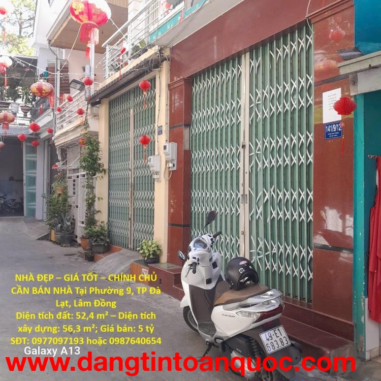 NHÀ ĐẸP – GIÁ TỐT – CHÍNH CHỦ CẦN BÁN NHÀ Tại Phường 9, TP Đà Lạt, Lâm Đồng