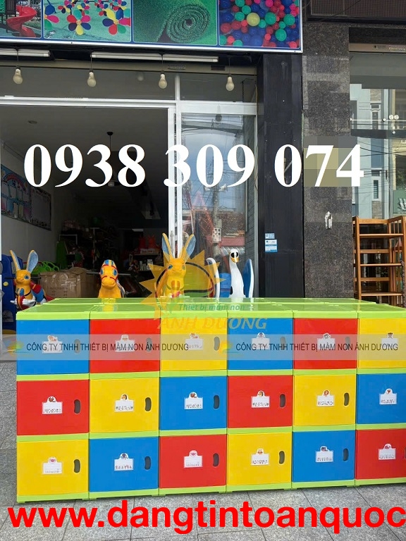 Tủ nhựa đựng cặp balo mầm non , tủ cặp nhựa mầm non AD