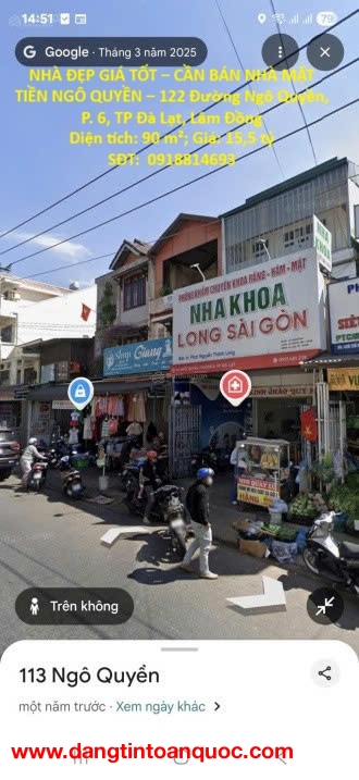 NHÀ ĐẸP GIÁ TỐT – CẦN BÁN NHÀ MẶT TIỀN NGÔ QUYỀN – 122 Đường Ngô Quyền, P. 6, TP Đà Lạt, Lâm Đồng