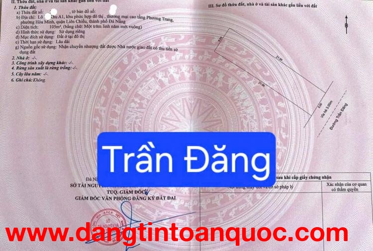 Bán 1 cặp đất đường Trần Đăng - Sát biển - Xây căn hộ đúng bài