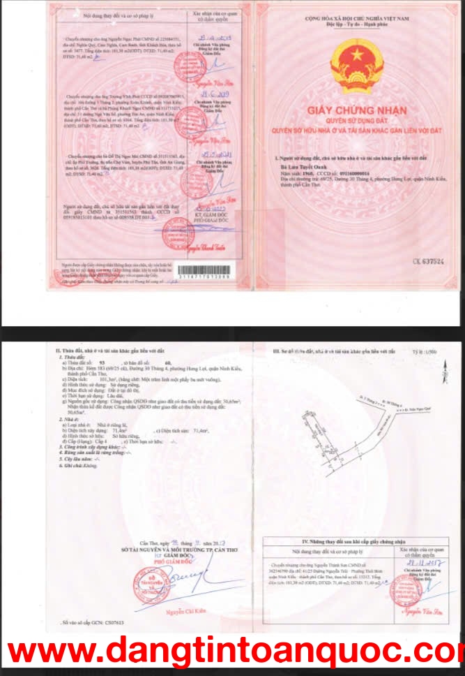 Ngân hàng BIDV thanh lý tài sản tại Hẻm 30/4 Hưng Lợi, Ninh Kiều, Cần Thơ