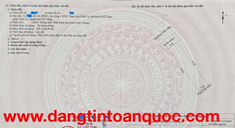 ????????Bán đất đường Trần Viện song song với Mẹ Thứ - DT: 120m2